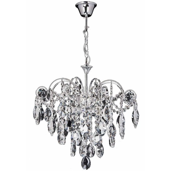 Żyrandol LAMPA wisząca VEN W-1364/4 CHROM metalowa OPRAWA pałacowy ZWIS na łańcuchu crystal glamour chrom