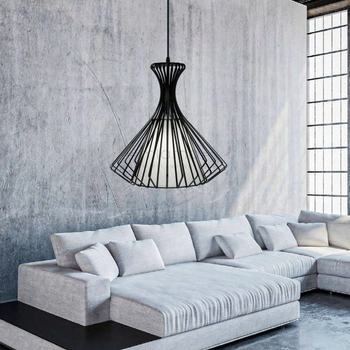 Loftowa LAMPA wisząca Bogota 5105/1 BLACK Elem druciana OPRAWA metalowy ZWIS klatka czarna