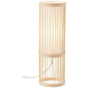 Stołowa lampa tuba Nori 92769/09 bambusowa boho biała beż