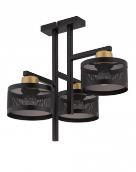 3-punktowa lampa sufitowa Off 32137 siatka czarna złota