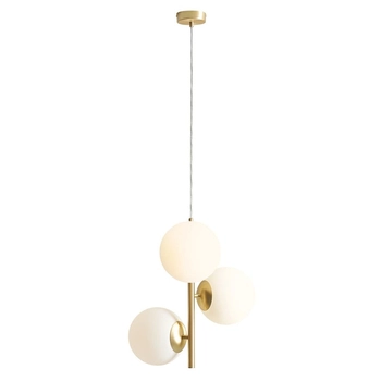 Podwieszana lampa salonowa szkło Fin 1120E40_M Aldex molekuły mosiądz