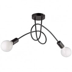 Industrialna LAMPA sufitowa VEN W-LOOP/2 klatki druciane loft czarne