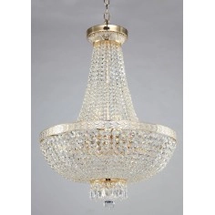 Pałacowa LAMPA wisząca BELLA DIA750-TT50-WG Maytoni kryształowa OPRAWA ampla ZWIS kopuła glamour złota