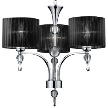 Stylowa lampa wisząca Impress nad łóżko czarna chrom
