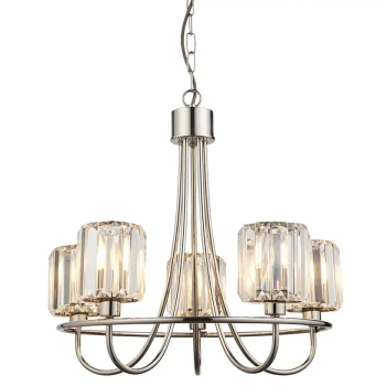 Kryształowy żyrandol Berenice 104108 na łańcuchu glamour nikiel