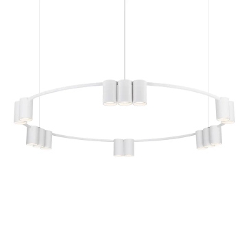 Wisząca lampa tuba GENESIS ML0377 podłużna metalowa biała