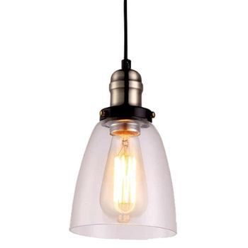 Skandynawska LAMPA wisząca K-8036B-1 Kaja loftowa OPRAWA szklany ZWIS czarny przezroczysty