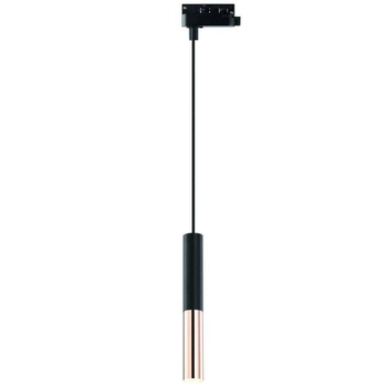 Lampa wisząca słupek Slimi S Orlicki Design do systemu szynowego 1-fazowego czarna różowe złoto
