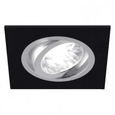 Wpust LAMPA sufitowa ALUM D 03626 Ideus kwadratowa OPRAWA do zabudowy czarna chrom