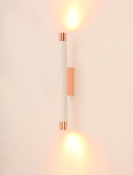 Kinkiet LAMPA ścienna Q Parette Bianco / Rose Gold Orlicki Design metalowa OPRAWA tuba biała różowe złoto