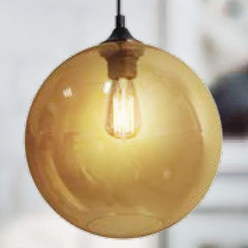 Wisząca lampa EDISON 31-28259 szklana retro zwis kula ball brązowa