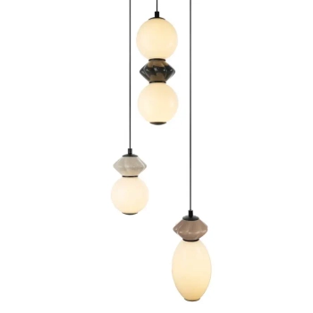 Ceramiczna lampa wisząca Balos PND-94921-4R-BK LED 19W 3000K brązowa
