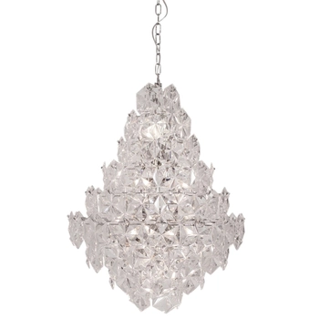 Glamour lampa wisząca Monarque na łańcuchu nad łóżko chrom