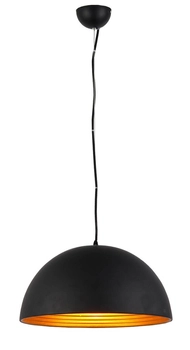 Salonowa lampa wisząca Modena metalowy zwis czarny złoty