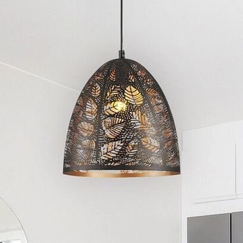 LAMPA wisząca MANORCA 2277 Rabalux metalowa OPRAWA orientalny ZWIS liście vintage czarny złoty