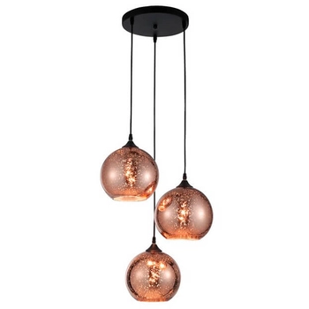 Potrójna lampa wisząca Cepeda LE41963 miedziana czarna