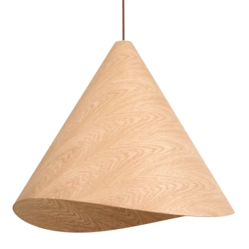 Ekologiczna wisząca lampa Sakura P0609 stożek nad stolik drewniana