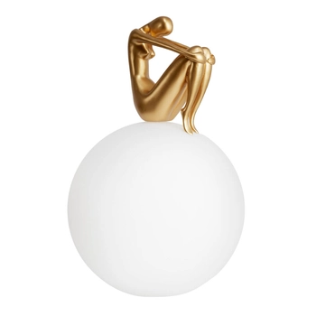 Sypialniana lampa stołowa WOMEN ST-6022-B gold Step kulista szklana biała złota