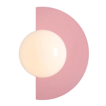 Lampa ścienna metalowa LOOP 1125C18 Aldex okrągła szklana różowa