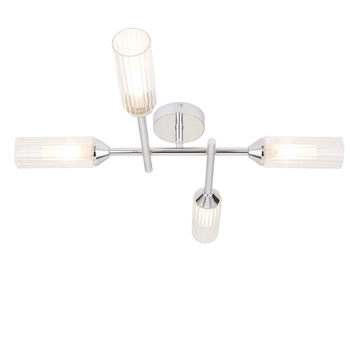 Sufitowa lampa tuby L&-197170 Light& plisowane szkło IP44 chrom