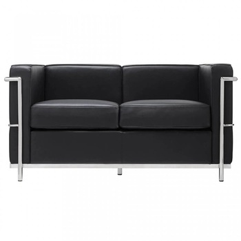 Wypoczynkowa sofa dwuosobowa Soft KH1501100201 King Home metal skóra czarna