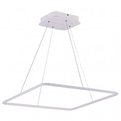 LAMPA wisząca MDECO SLIM/000014/4000/W kwadratowa OPRAWA metalowa LED 26W 4000K zwis ramka biała