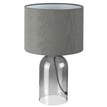 Designerska lampa na stolik Luxin 74047 na kablu szklana szary