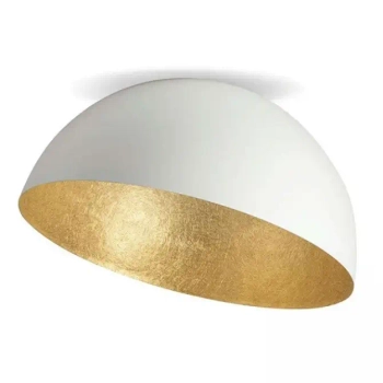 Sufitowa lampa plafon 23258 do jadalni półokrągła misa złoty biały