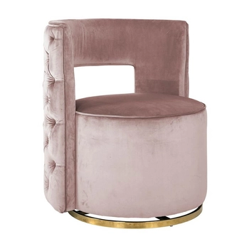 Luksusowy fotel obrotowy Jamie S4446 PINK VELVET Richmond Interiors industrialny różowy