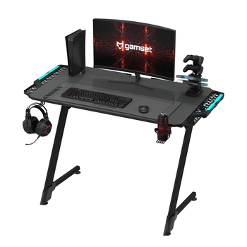 Biurko Gamset Snake EKGS8112 z poszerzanym blatem czarne
