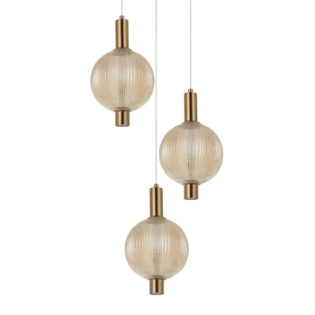 Potrójna wisząca lampa Lenti PND-83631-3-AB-AMB LED 18W 3000K bursztynowa