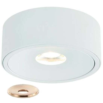 Oczko LAMPA sufitowa Neo Bianco Slim KG + Ufo Gold Orlicki Design okrągła OPRAWA podtynkowa metalowa biała złota