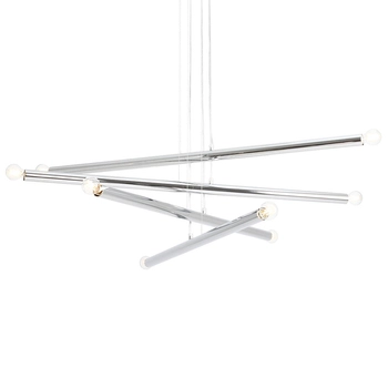 Żyrandol salonowy Tubo 1072P4 Aldex 8-punktowa metalowa lampa chrom
