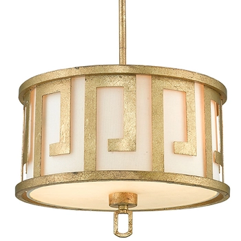 Klasyczna LAMPA wisząca GN-LEMURIA-P-M Elstead GILDED NOLA okrągła OPRAWA metalowa złota biała