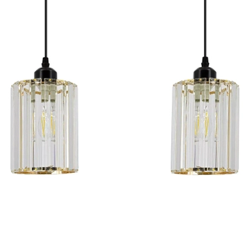 Szklana lampa wisząca 6782/2 BL TR do jadalni czarna