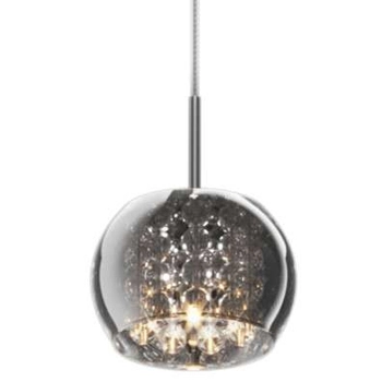 Szklana lampa wisząca z kryształami CRYSTAL P0076-01A-F4FZ glamour chrom