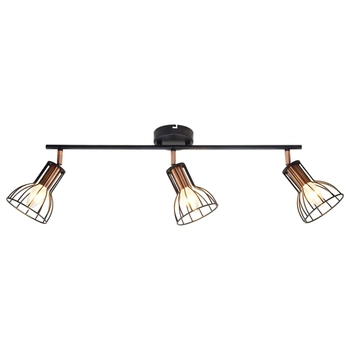 Plafon LAMPA sufitowa SOFIA 3 310958 Polux metalowa OPRAWA listwa industrialna regulowane reflektorki druciane miedź czarne