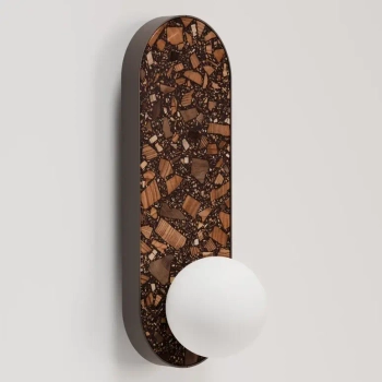 Lampa ścienna do łazienki LEGRA 21402106 lastriko ball IP44 biała brązowa