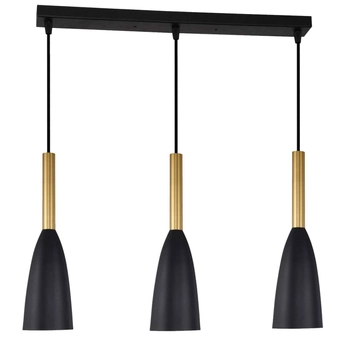 Hygge LAMPA wisząca SOLIN LP-181/3L BK/GD Light Prestige metalowa OPRAWA na listwie ZWIS kaskada czarna złota