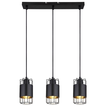 Wisząca lampa industrialna Dimitri 3126 na listwie do jadalni czarna