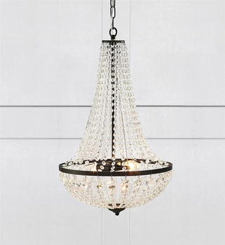 Czarna lampa pałacowa Granso 107027 do jadalni nad stół glamour