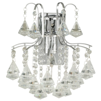 Kinkiet LAMPA glamour Monte Carlo 6246/1 8C Elem ścienna OPRAWA szklana z kryształkami crystals chrom przezroczysta