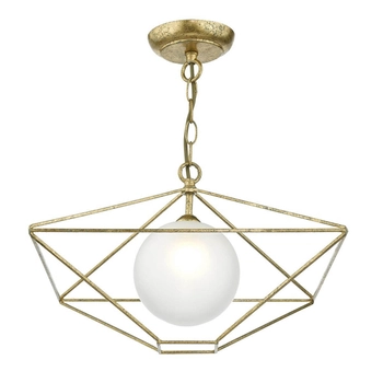 Geometryczna lampa wisząca ORSINI ORS0135 kula złoty biały