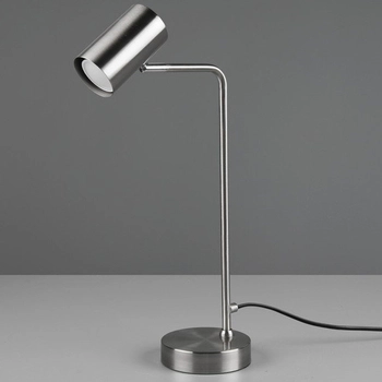 Biurkowa LAMPA regulowana VANTOS DL107512400 Trio metalowa LAMPKA stojąca tuba loftowa na stół nikiel