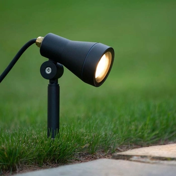 Czarna lampa gruntowa Spike 27882/05/30 outdoor IP54 z regulacją
