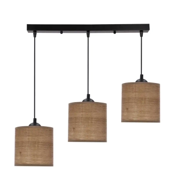 Potrójna lampa wisząca LEGNO 33-18335 z abażurami brązowa czarna