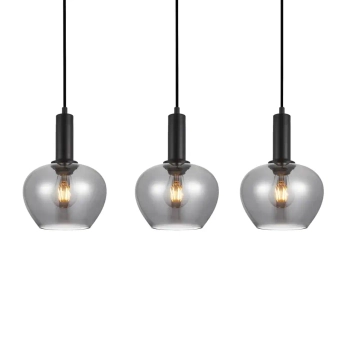 Potrójna lampa wisząca nad wyspę Stabla PND-30084-3-BK-SG przydymiona