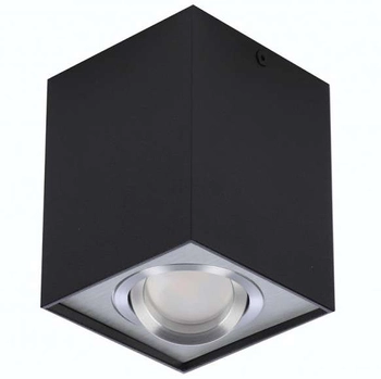 Spot LAMPA sufitowa Eloy GM4106 BK/ALU metalowa OPRAWA prostokątna downlight kostka cube czarna aluminiowa outlet