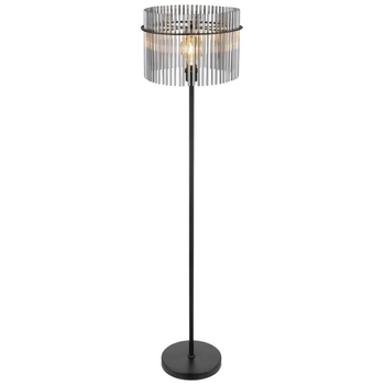 Lampa stojąca do sypialni GORLEY 15698S loft szklana czarna przydymiona