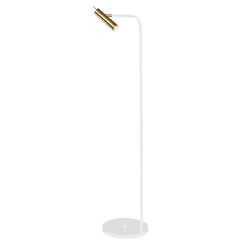 Stojąca lampa podłogowa Amos 8143 Amplex tubka reflektorek biały złoty